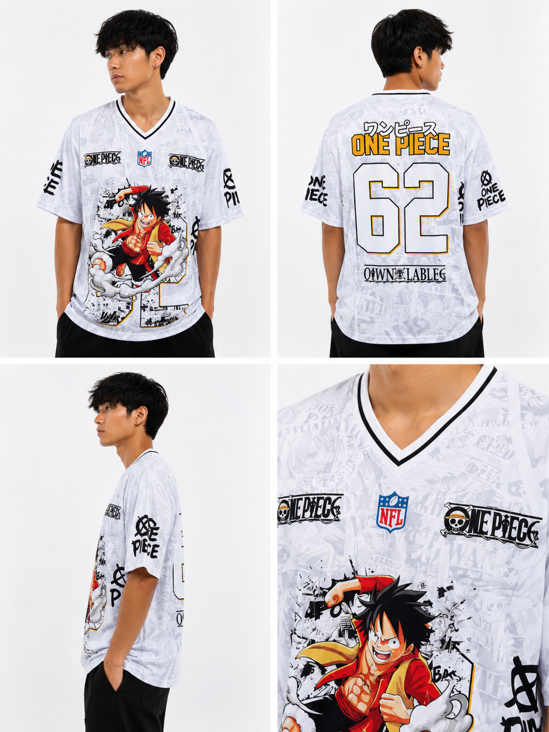 One Piece Monkey D Luffy Jersey - White