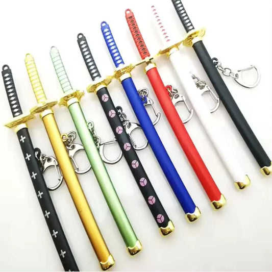 15 cm Button katana keychains ( You will Receive any Random Colour )