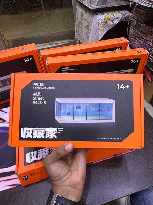 Car Showroom Diorama With LED - Blue