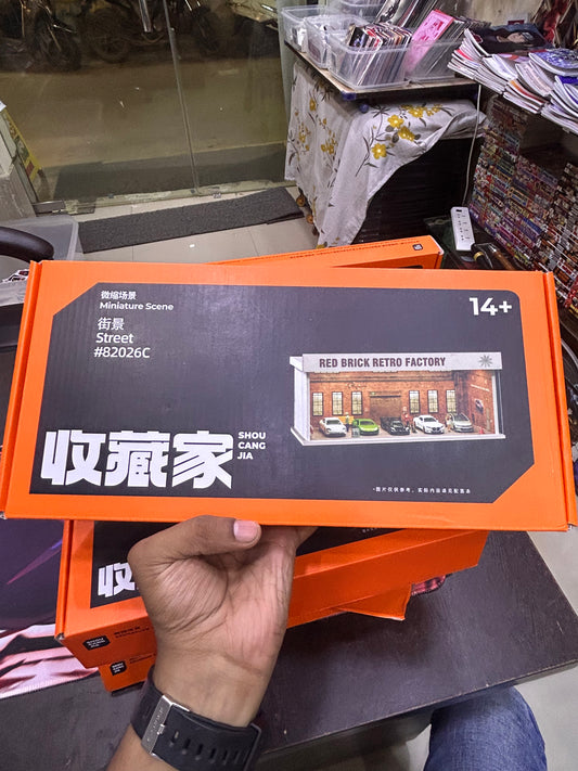 Red Bricks Factory Diorama Model with LED