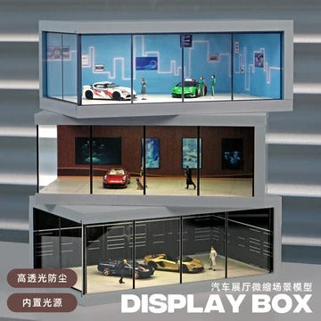 Car Showroom Diorama With LED - Blue