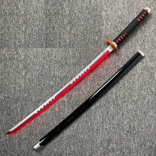 Tanjiro Red LED Wooden Katana - 76 cm