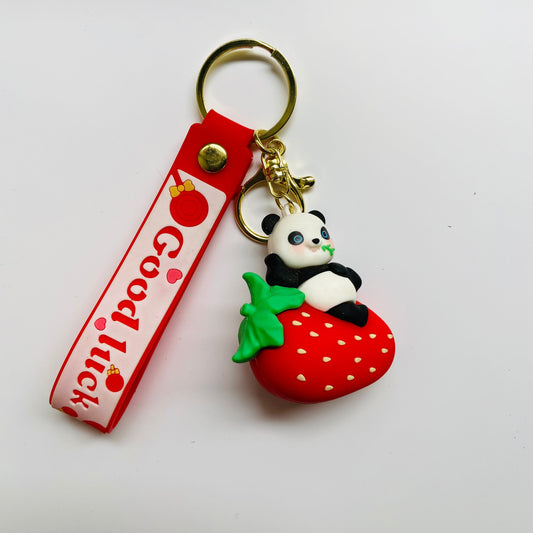 Panda Strawberry Keychain